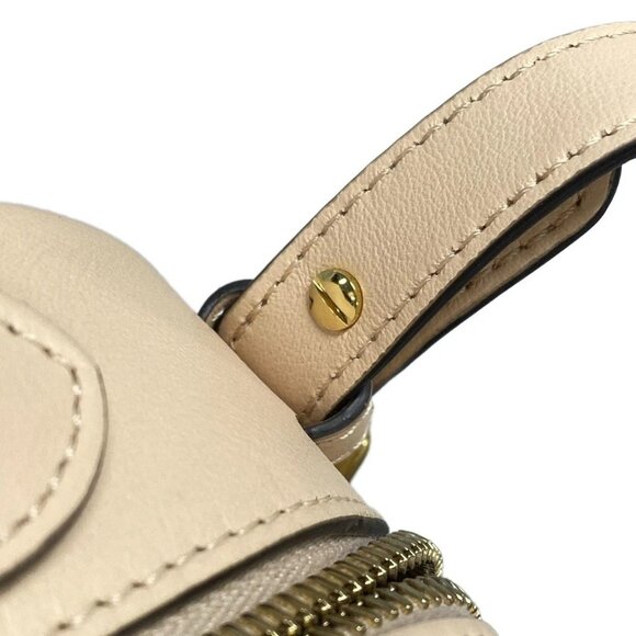 Auth FENDI O'Lock Camera Case Small 8BS058 Beige Leather Shoulder Bag - Picture 9 of 16